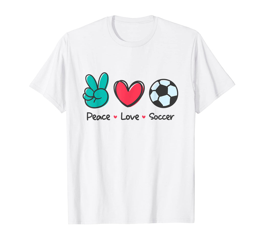 Funny Peace Love Soccer Field Play Loves T-Shirt - Graphic Print Men Women - T-Shirt, Sweatshirt, Hoodie