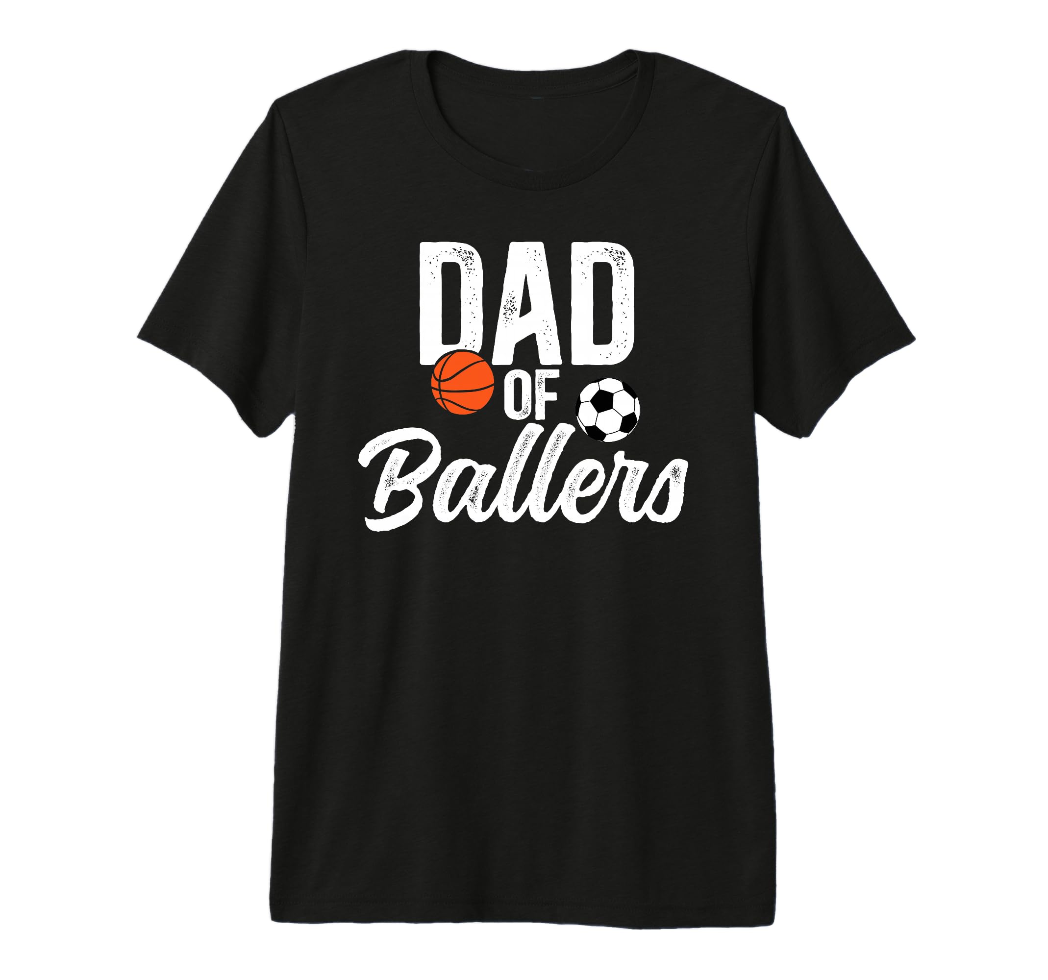 Mens Dad Ballers Soccer Basketball Dad Tri T-Shirt - Unique Graphic Unisex - T-Shirt, Sweatshirt, Hoodie