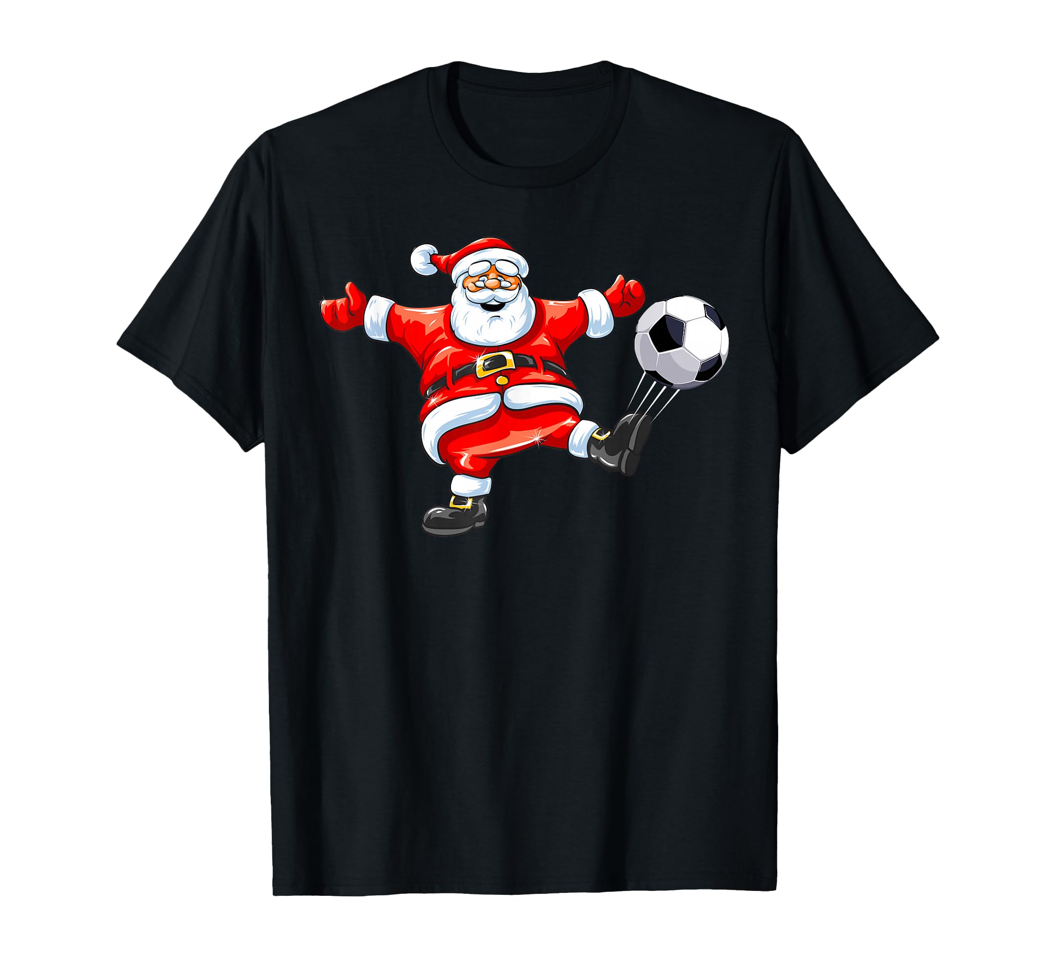 Santa Playing Soccer Football T-Shirt - Casual Everyday Wear Unisex - T-Shirt, Sweatshirt, Hoodie