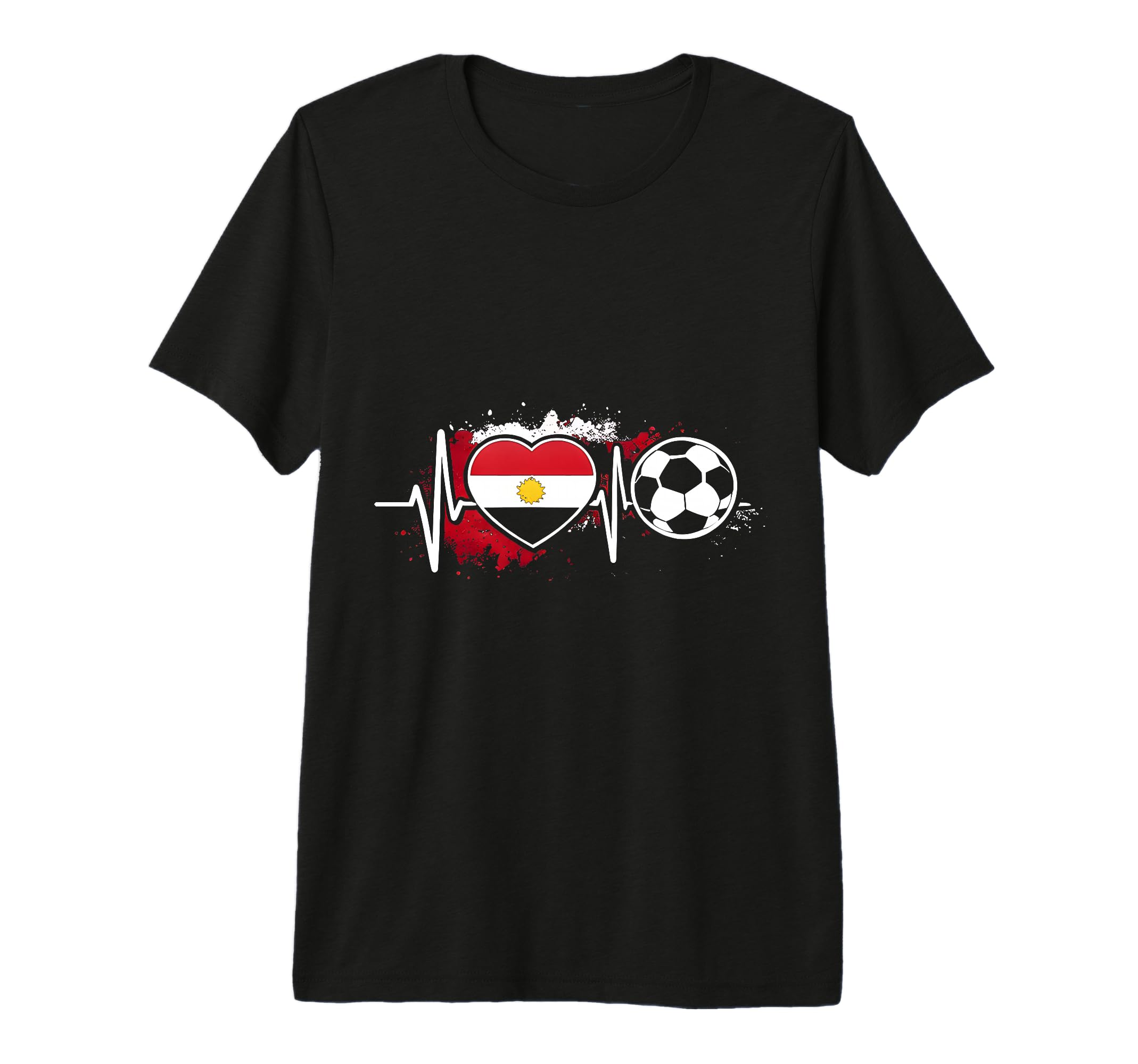 Football Pulse Egypt Flag T-Shirt - Casual Everyday Wear Men Women - T-Shirt, Sweatshirt, Hoodie