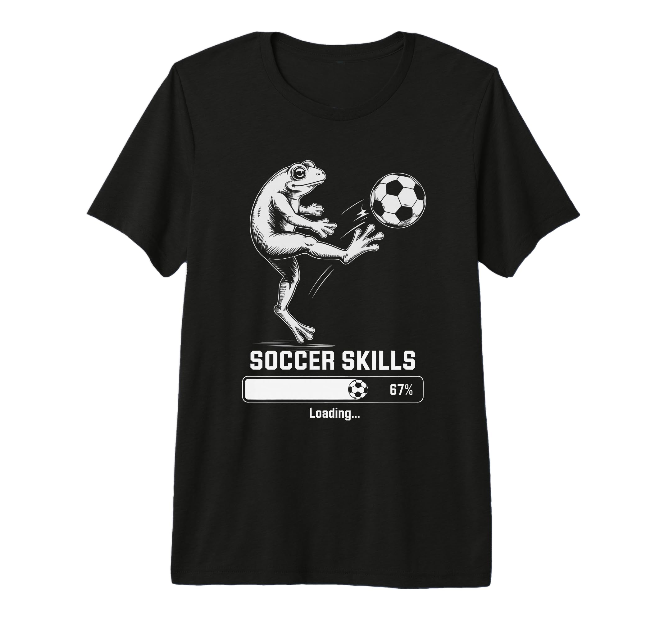 Frog Soccer Skills Loading Team Win T-Shirt - Unique Graphic for Adults - T-Shirt, Sweatshirt, Hoodie