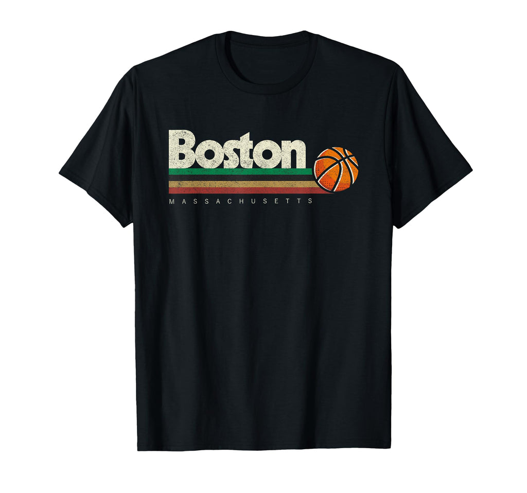Basketball Boston City B Ball Stripes T-Shirt - Minimalist Print Men Women - T-Shirt, Sweatshirt, Hoodie