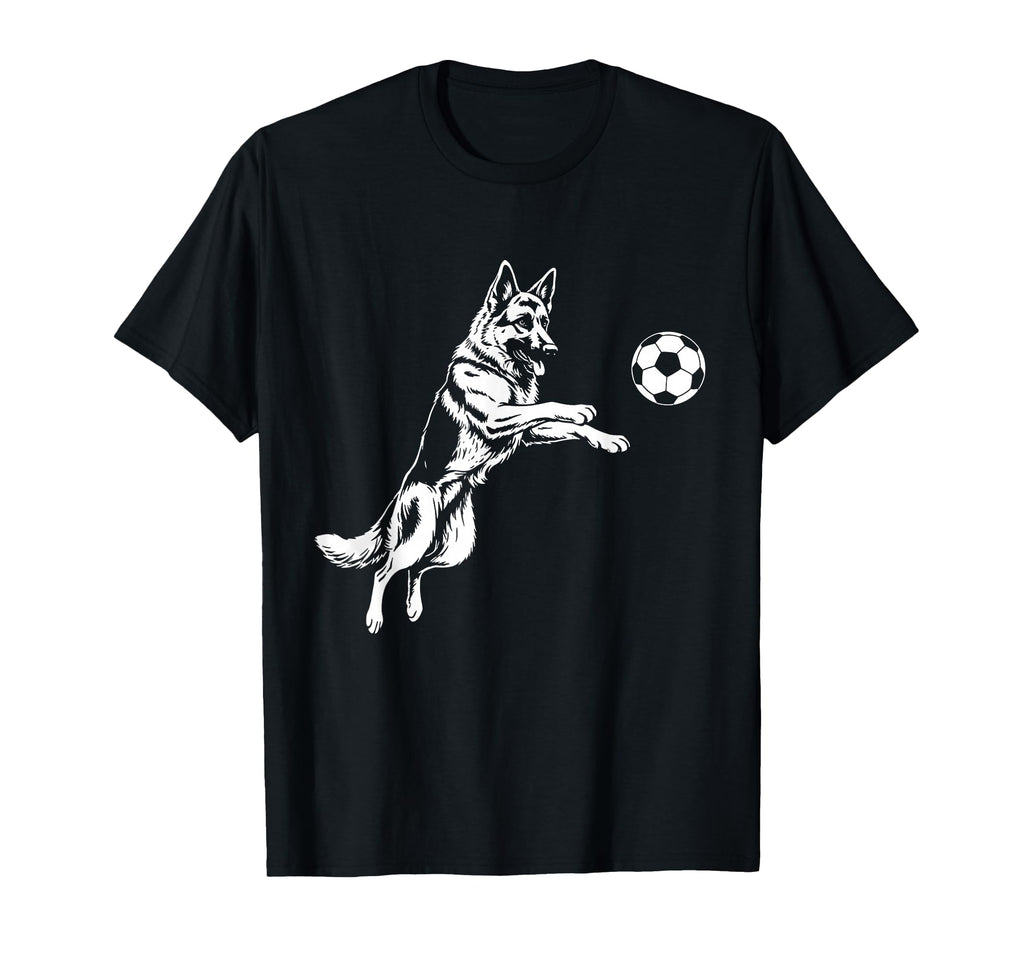 German Shepherd Soccer Player Dog T-Shirt - Fun Novelty Design Men Women - T-Shirt, Sweatshirt, Hoodie
