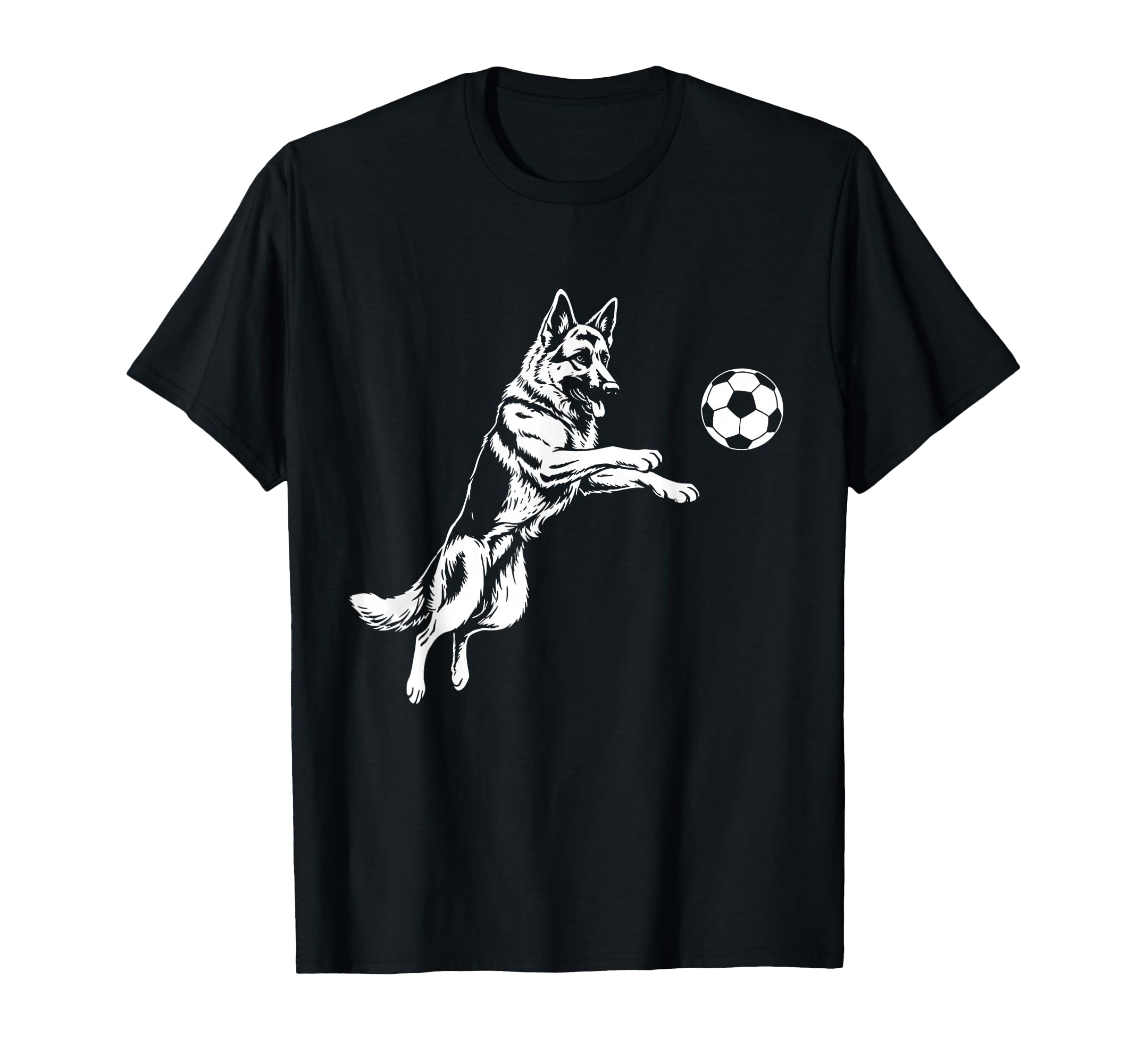 German Shepherd Soccer Player Dog T-Shirt - Fun Novelty Design Men Women - T-Shirt, Sweatshirt, Hoodie
