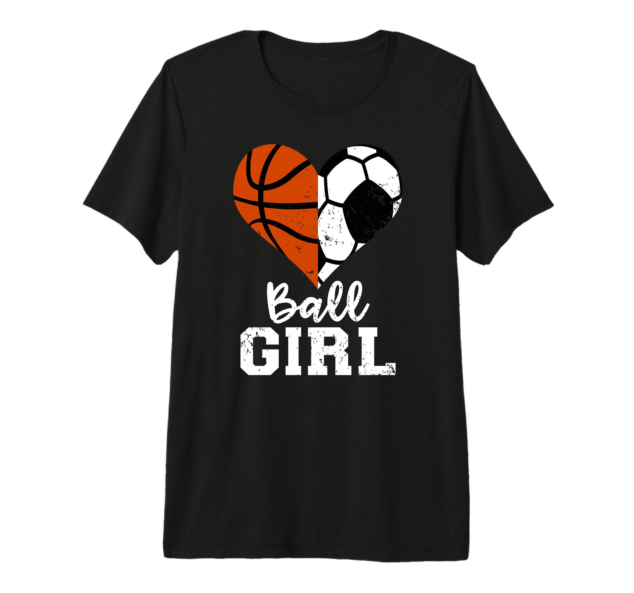 Ball Heart Funny Soccer Basketball T-Shirt - Novelty Apparel for Adults - T-Shirt, Sweatshirt, Hoodie