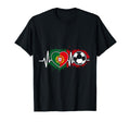 Soccer Heartbeat Portugal Flag T-Shirt - Trendy Graphic for Adults - T-Shirt, Sweatshirt, Hoodie
