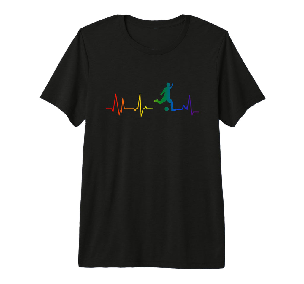 Soccer Heart Rate Lgbtq Heartbeat T-Shirt - Minimalist Print for Adults - T-Shirt, Sweatshirt, Hoodie
