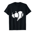 Soccer Baseball Ball Heart Love Sport T-Shirt - Novelty Apparel Men Women - T-Shirt, Sweatshirt, Hoodie