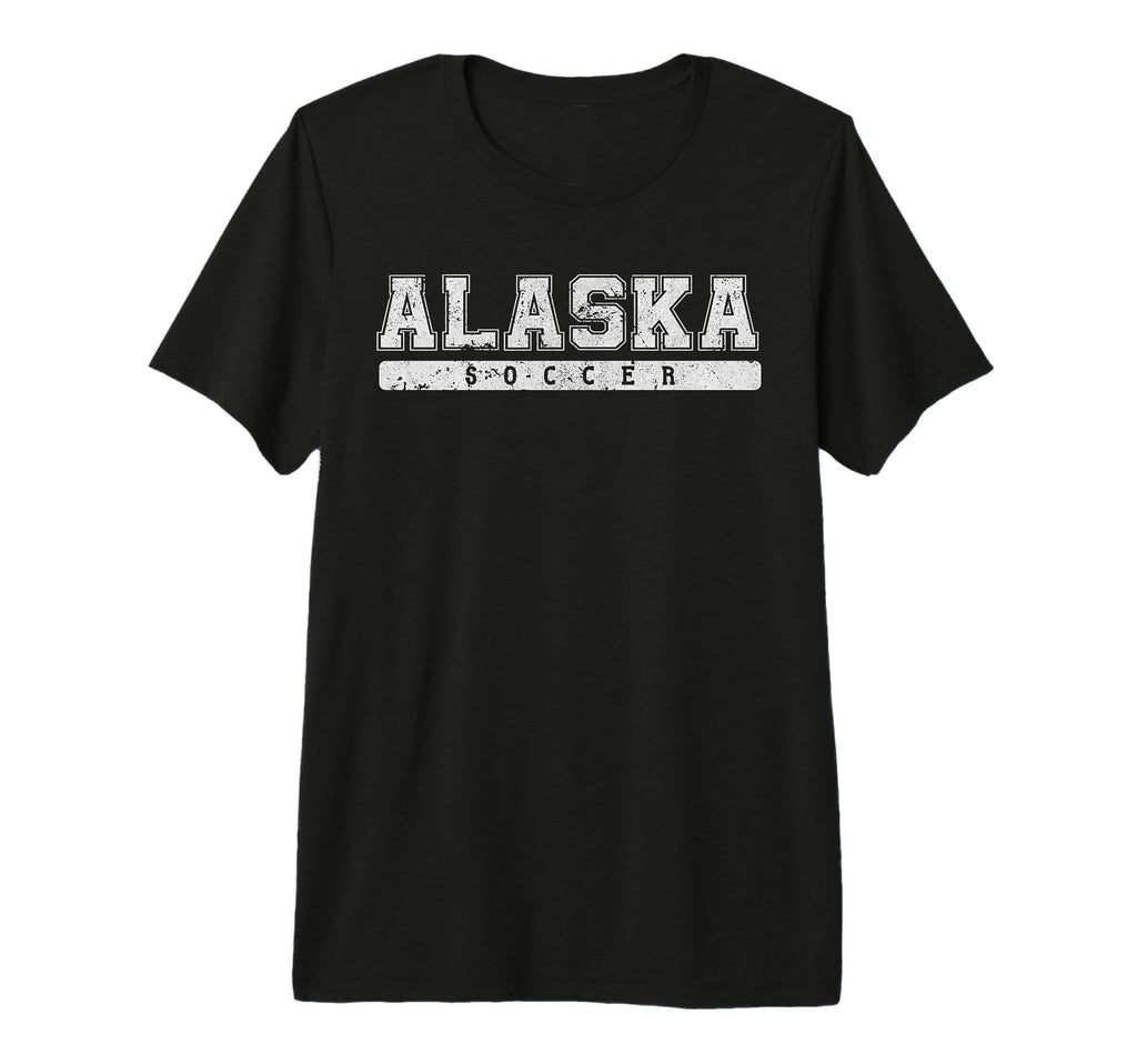 Alaska Soccer White Text Tri Blend T-Shirt - Graphic Print for Adults - T-Shirt, Sweatshirt, Hoodie