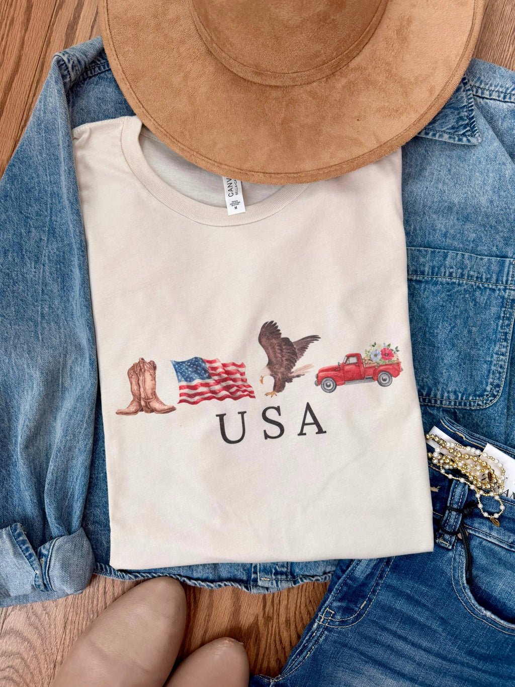 Simple USA Patriotic Graphic - Adult & Kids T-Shirts, Sweatshirts & Hoodies apparel design preview 1