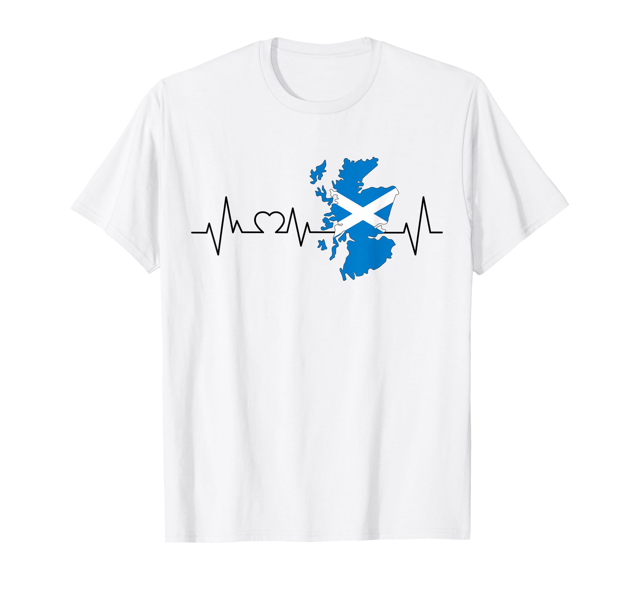 Scotland Flag Heartbeat Scottish T-Shirt - Minimalist Print Unisex - T-Shirt, Sweatshirt, Hoodie