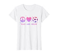 Peace Love Soccer Pastel Teen T-Shirt - Unique Graphic Unisex - T-Shirt, Sweatshirt, Hoodie