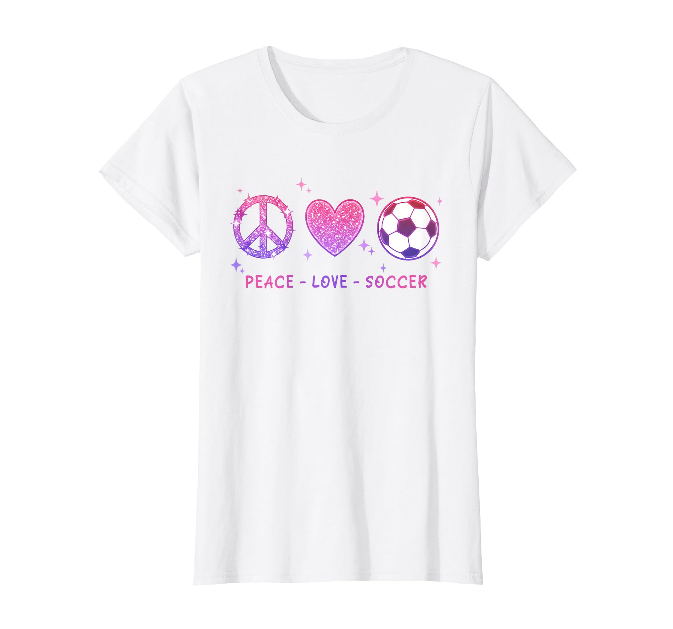 Peace Love Soccer Pastel Teen T-Shirt - Unique Graphic Unisex - T-Shirt, Sweatshirt, Hoodie