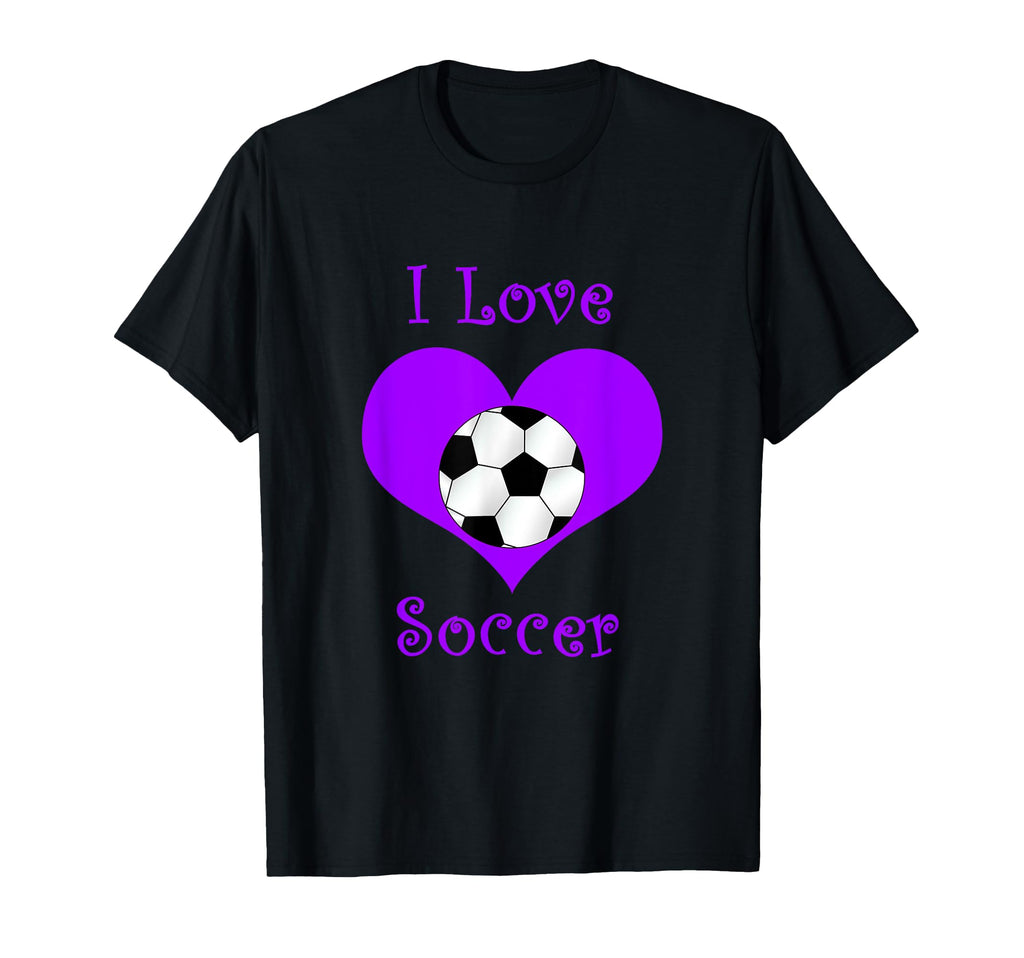 Girly Purple I Love Soccer Heart T-Shirt - Streetwear Style for Adults - T-Shirt, Sweatshirt, Hoodie