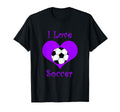 Girly Purple I Love Soccer Heart T-Shirt - Streetwear Style for Adults - T-Shirt, Sweatshirt, Hoodie