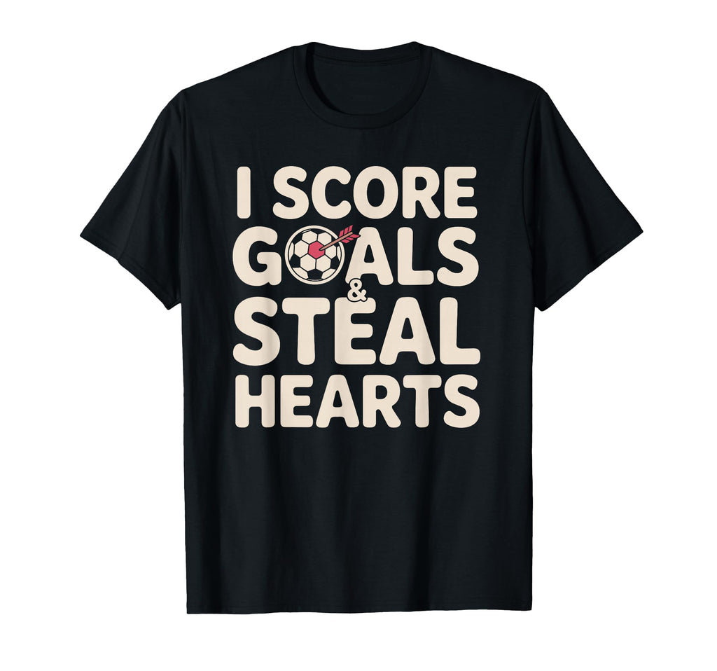 Soccer Score Goals Football Valentine T-Shirt - Unique Graphic Men Women - T-Shirt, Sweatshirt, Hoodie