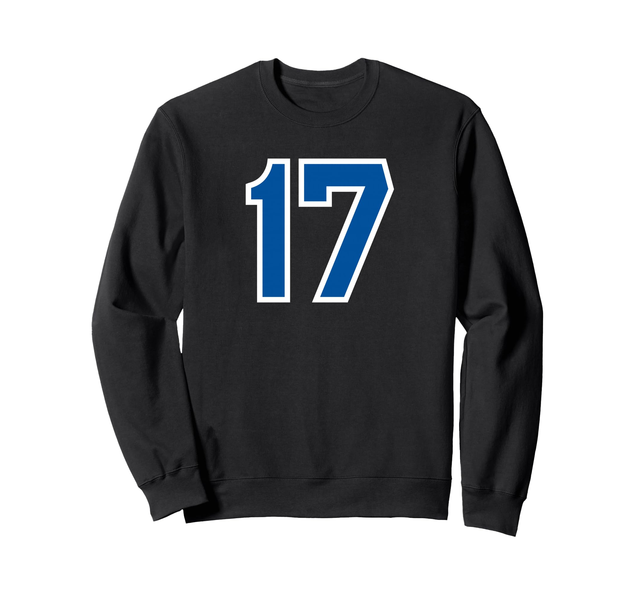 Blue Sports Team Number 17 Sweatshirt - Minimalist Print Men Women - T-Shirt, Sweatshirt, Hoodie