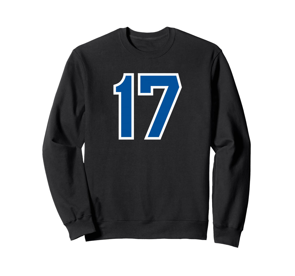 Blue Sports Team Number 17 Sweatshirt - Novelty Apparel Men Women - T-Shirt, Sweatshirt, Hoodie