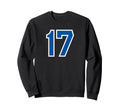 Blue Sports Team Number 17 Sweatshirt - Novelty Apparel Men Women - T-Shirt, Sweatshirt, Hoodie