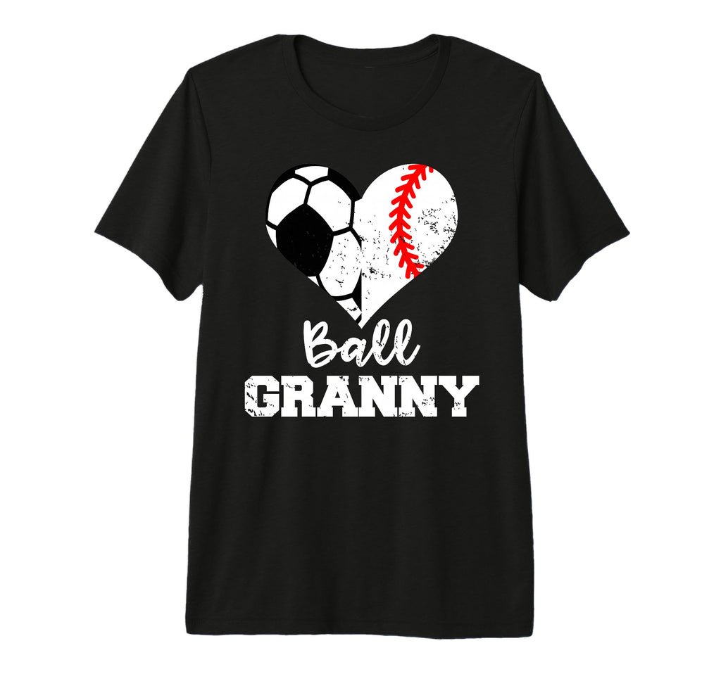 Ball Granny Heart Funny Soccer Baseball T-Shirt - Minimalist Print Unisex - T-Shirt, Sweatshirt, Hoodie