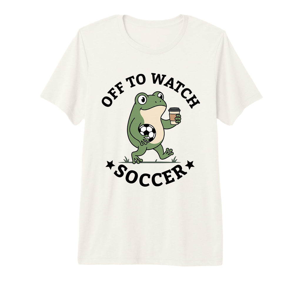 Off To Watch Soccer Mom Funny Frog T-Shirt - Minimalist Print Men Women - T-Shirt, Sweatshirt, Hoodie