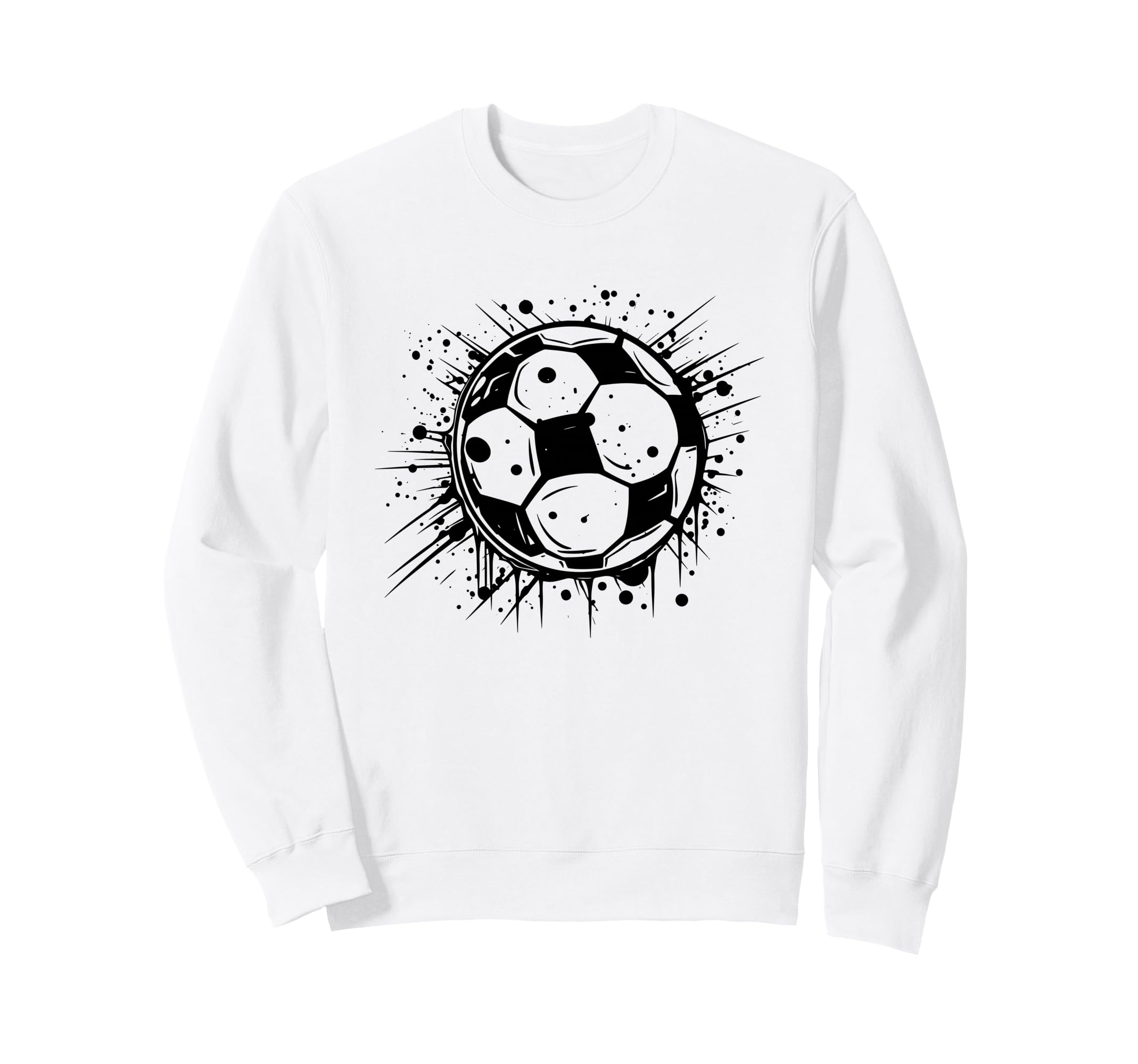 Soccer Ball Splash Footballer Sweatshirt - Aesthetic Graphic for Adults - T-Shirt, Sweatshirt, Hoodie