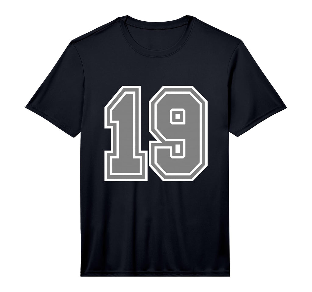 Number 19 Uni Grey Sports Team T-Shirt - Trendy Graphic for Adults - T-Shirt, Sweatshirt, Hoodie