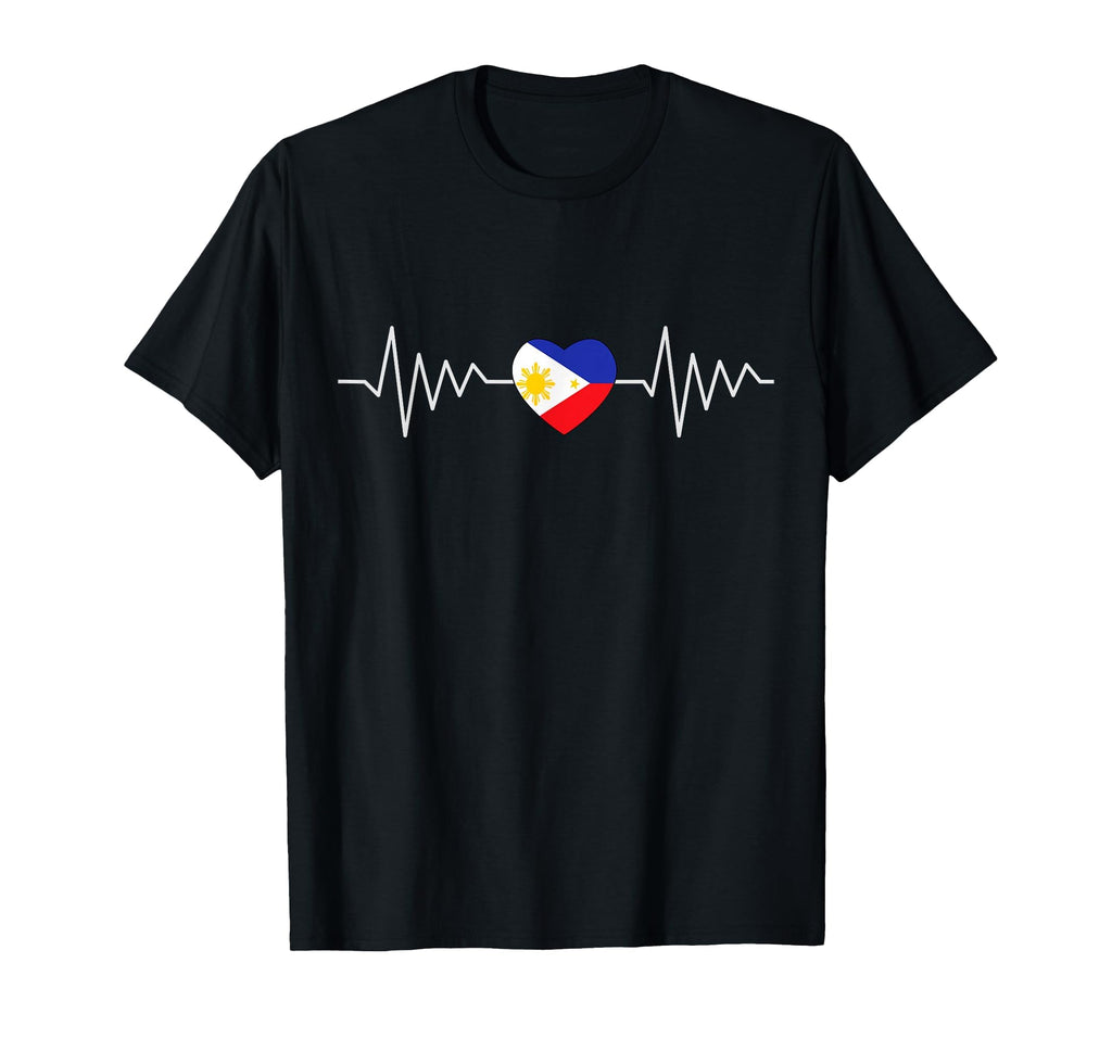 Philippines Flag Love Heartbeat T-Shirt - Minimalist Print for Adults - T-Shirt, Sweatshirt, Hoodie
