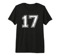 Number 17 Distressed Seventeen Sports Team T-Shirt - Graphic Print Unisex - T-Shirt, Sweatshirt, Hoodie