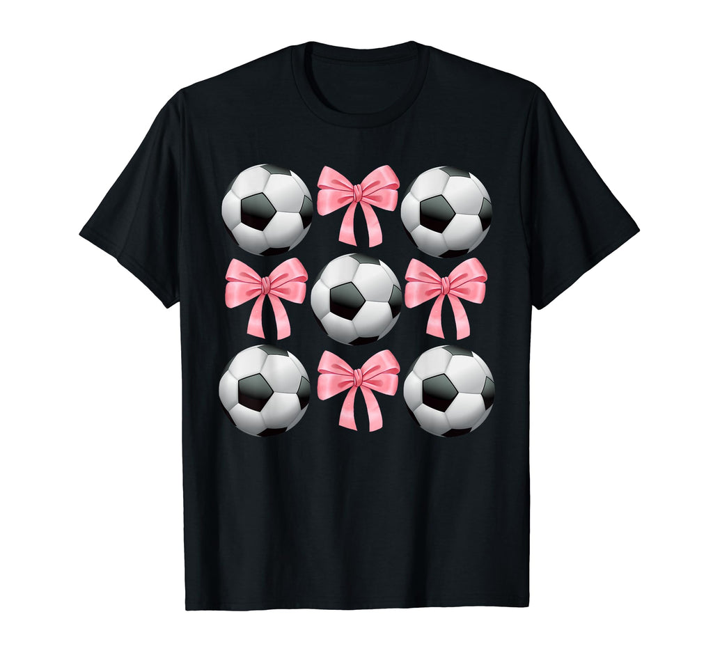 Soccer And Bows Coquette Soccer Mom T-Shirt - Novelty Apparel for Adults - T-Shirt, Sweatshirt, Hoodie