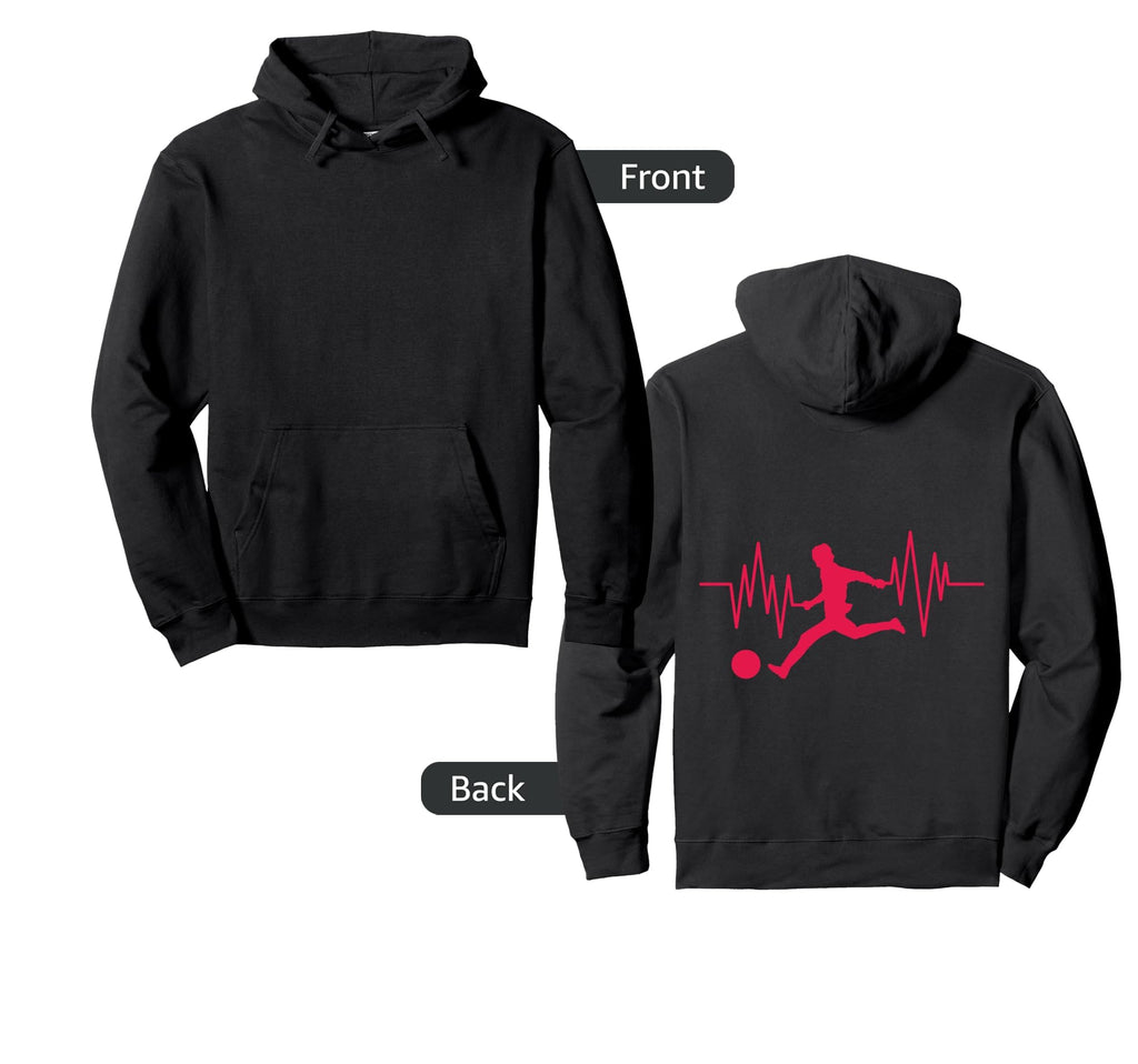 Soccer Player Heartbeat Matchday Hoodie - Streetwear Style Men Women - T-Shirt, Sweatshirt, Hoodie