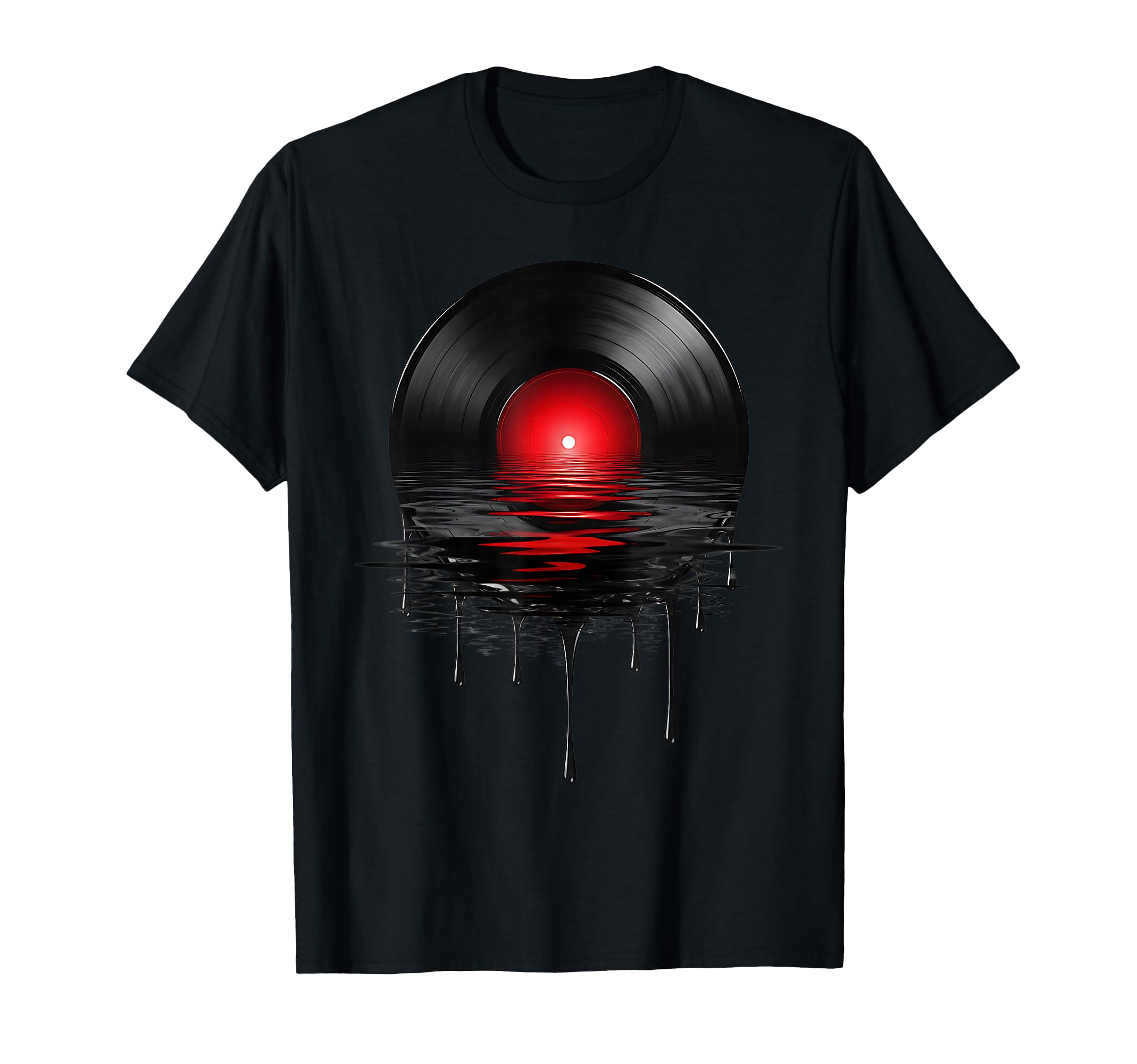 Melting Vinyl Record Sunset Drip Vinyl T-Shirt - Fun Novelty Design Unisex - T-Shirt, Sweatshirt, Hoodie