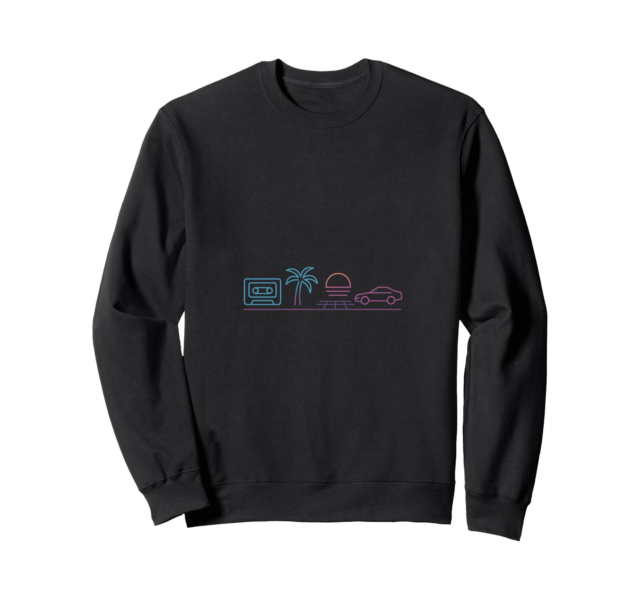 80S Synthwave Sweatshirt - Minimalist Print for Adults - T-Shirt, Sweatshirt, Hoodie