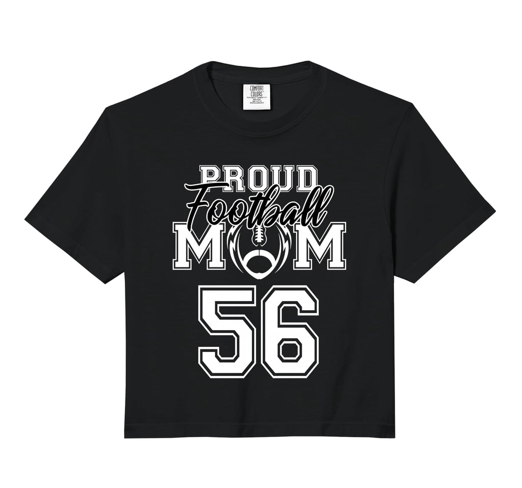 Custom Proud Football Mom Number 56 Hoodie - Unique Graphic Unisex - T-Shirt, Sweatshirt, Hoodie