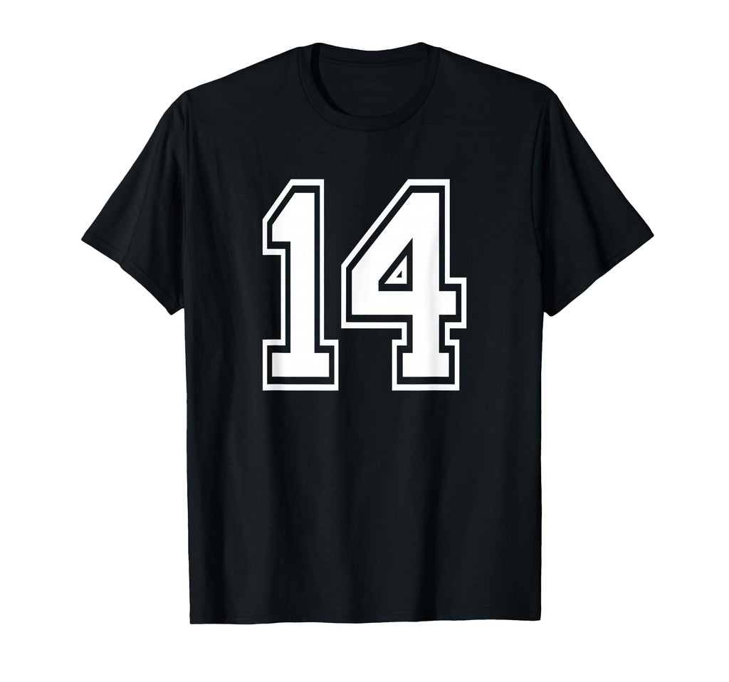 Number 14 Numbered Uniform Sports Jersey T-Shirt - Minimalist Print Unisex - T-Shirt, Sweatshirt, Hoodie