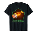 Burning Ball Football Soccer T-Shirt - Minimalist Print Unisex - T-Shirt, Sweatshirt, Hoodie