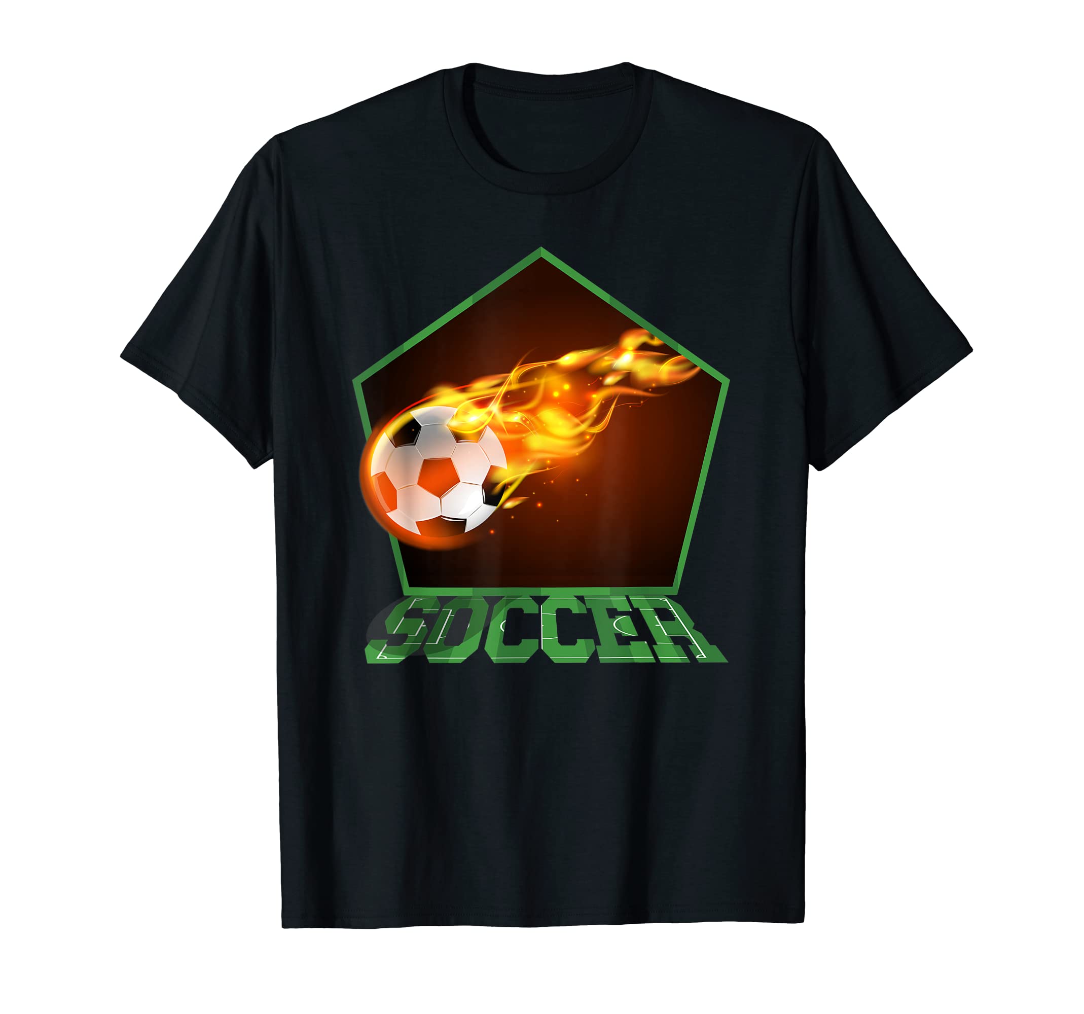 Burning Ball Football Soccer T-Shirt - Minimalist Print Unisex - T-Shirt, Sweatshirt, Hoodie