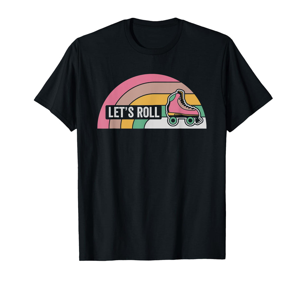 Lets Roll Roller Skate Rainbow T-Shirt - Custom Art Print Men Women - T-Shirt, Sweatshirt, Hoodie