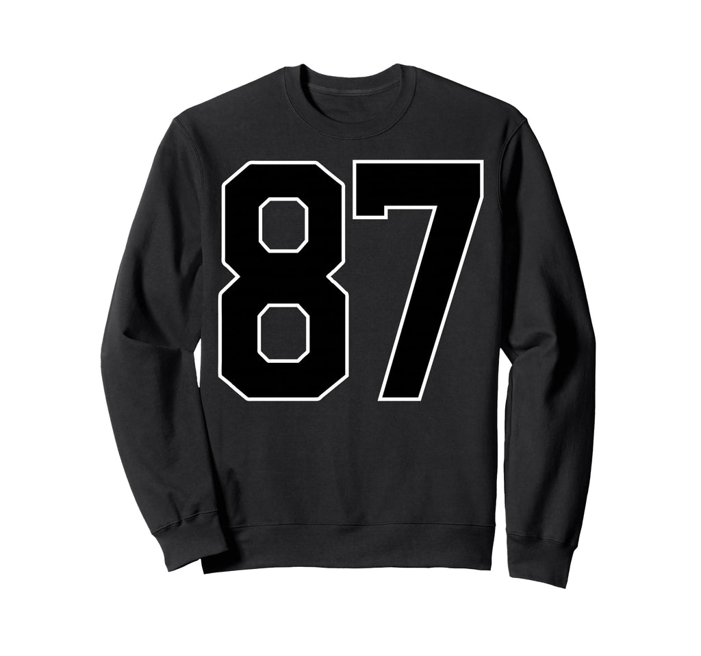 Black Sports Team Number 87 Fan Sweatshirt - Graphic Print Unisex - T-Shirt, Sweatshirt, Hoodie