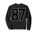 Black Sports Team Number 87 Fan Sweatshirt - Graphic Print Unisex - T-Shirt, Sweatshirt, Hoodie