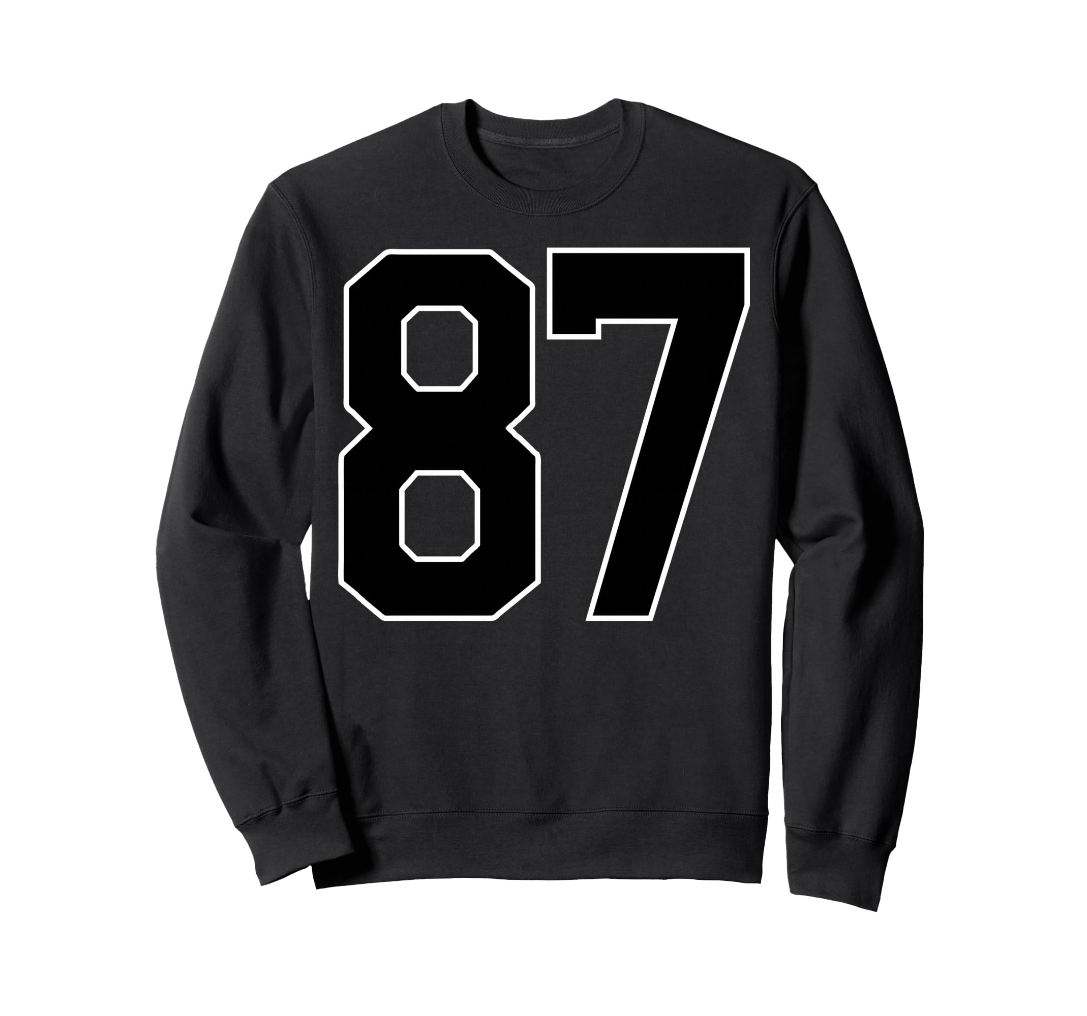 Black Sports Team Number 87 Fan Sweatshirt - Graphic Print Unisex - T-Shirt, Sweatshirt, Hoodie