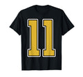 Old Gold Black White Sports Number 11 T-Shirt - Novelty Apparel Unisex - T-Shirt, Sweatshirt, Hoodie