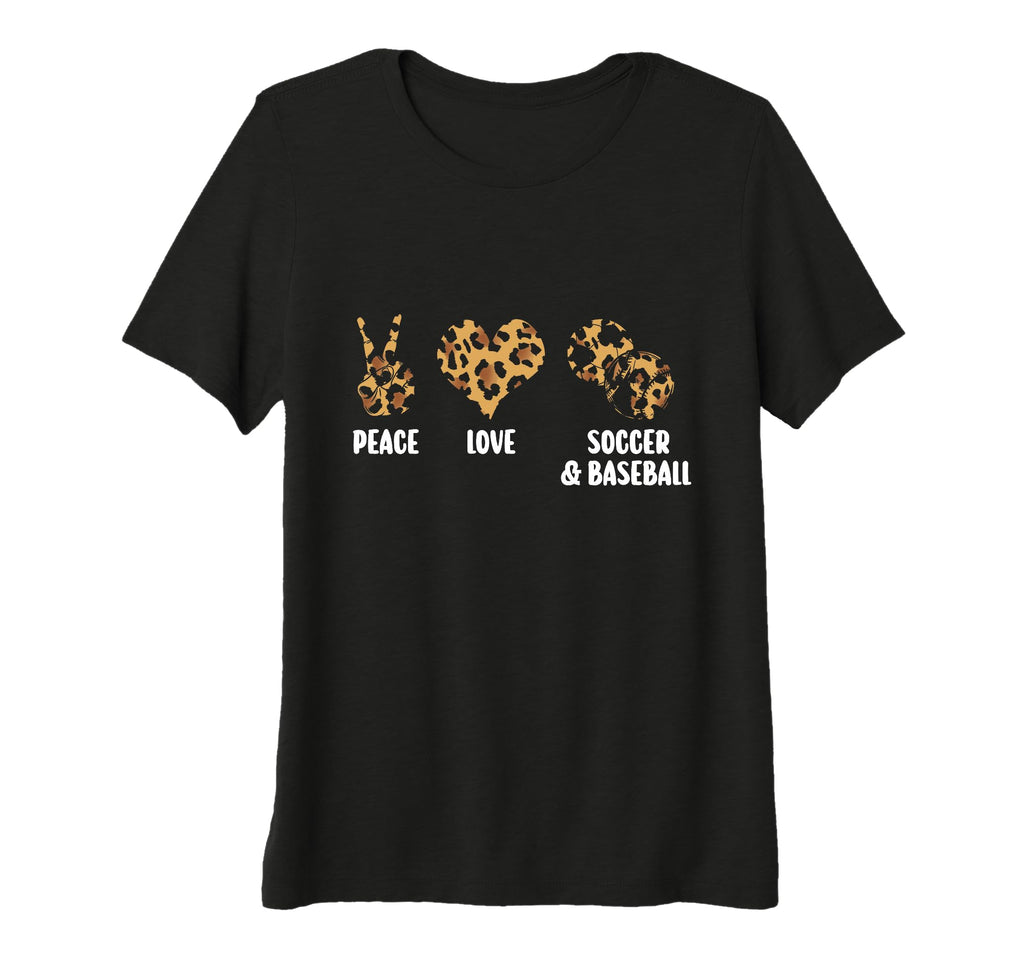 Womens Peace Love Soccer Baseball T-Shirt - Minimalist Print for Adults - T-Shirt, Sweatshirt, Hoodie