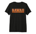 Hawaii Soccer Orange Text Tri Blend T-Shirt - Unique Graphic Unisex - T-Shirt, Sweatshirt, Hoodie