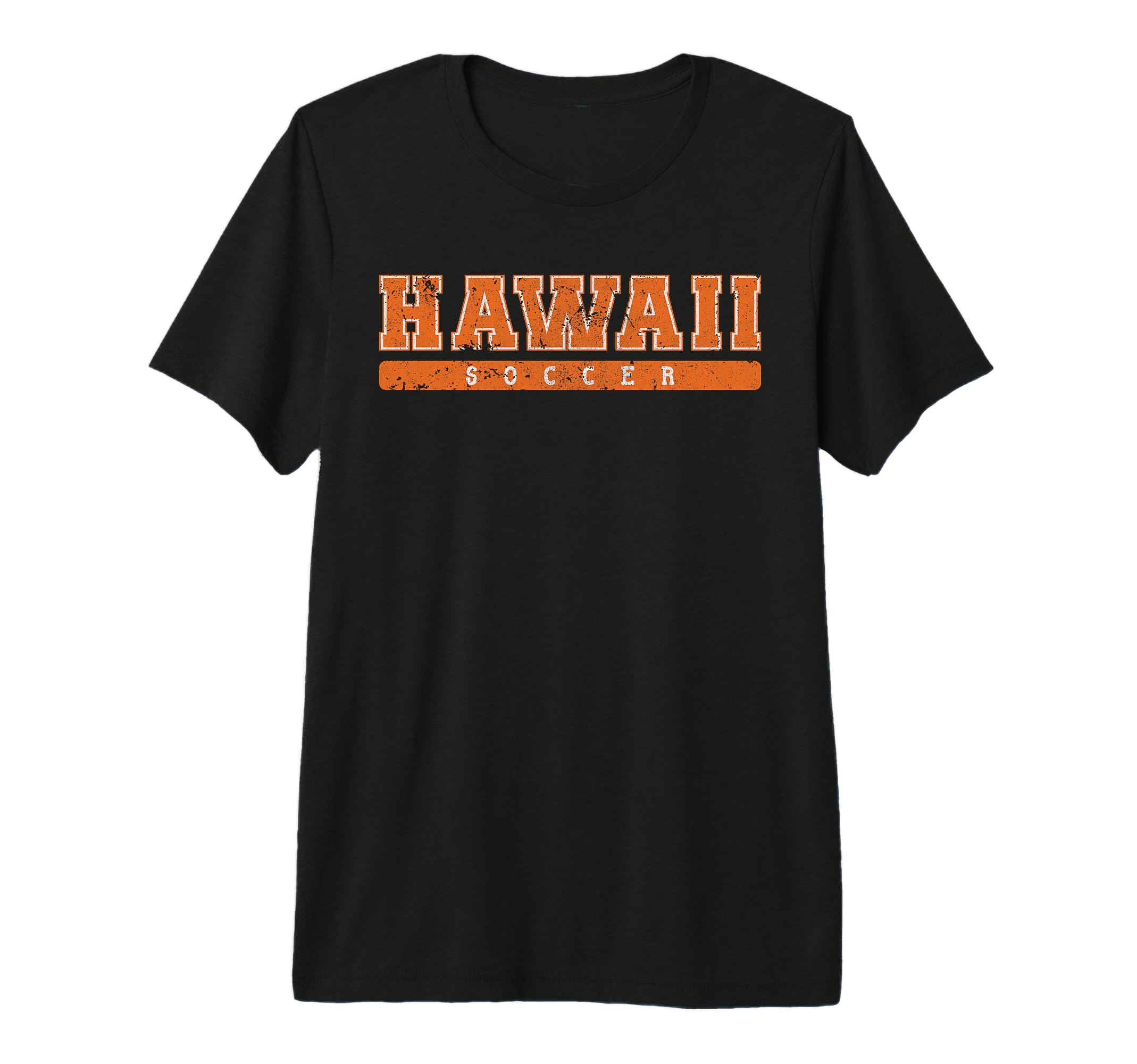 Hawaii Soccer Orange Text Tri Blend T-Shirt - Unique Graphic Unisex - T-Shirt, Sweatshirt, Hoodie