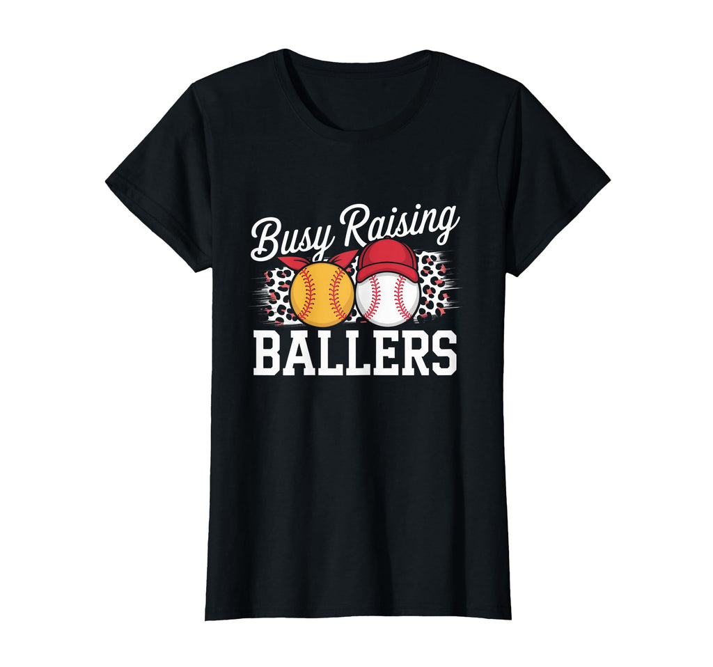 Busy Raising Ballers Leopard Baseball T-Shirt - Trendy Graphic Men Women - T-Shirt, Sweatshirt, Hoodie
