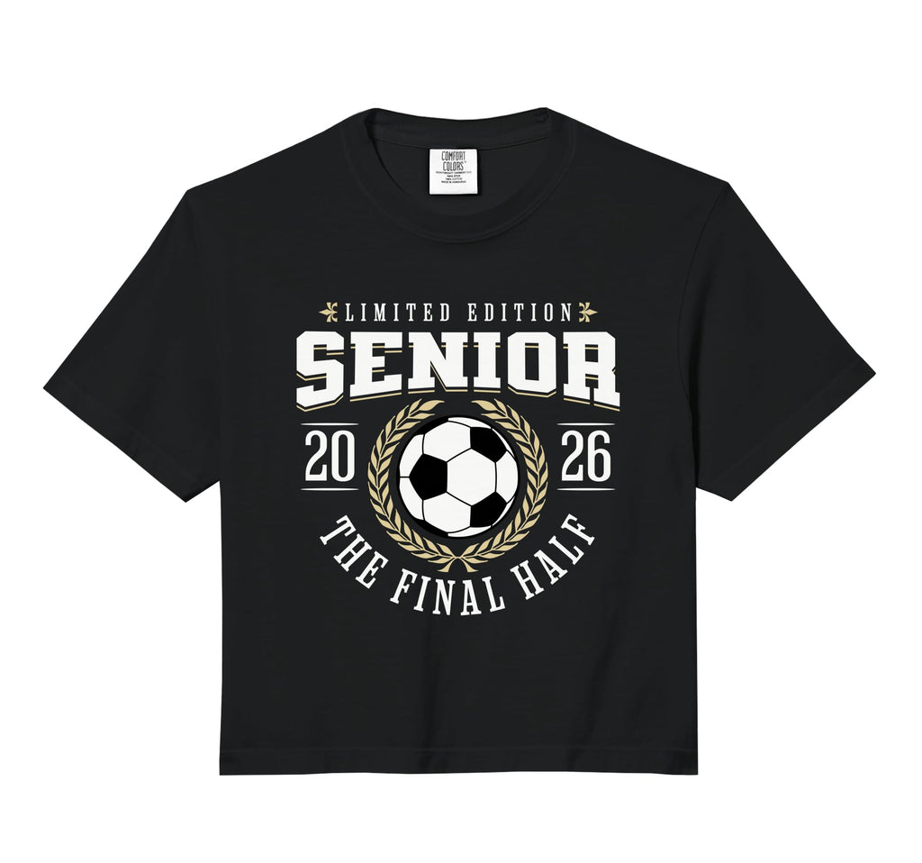 Senior Soccer 2026 Final Half Comfort T-Shirt - Graphic Print Unisex - T-Shirt, Sweatshirt, Hoodie