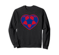 Blue And Red Soccer Heart Sweatshirt - Custom Art Print Unisex - T-Shirt, Sweatshirt, Hoodie