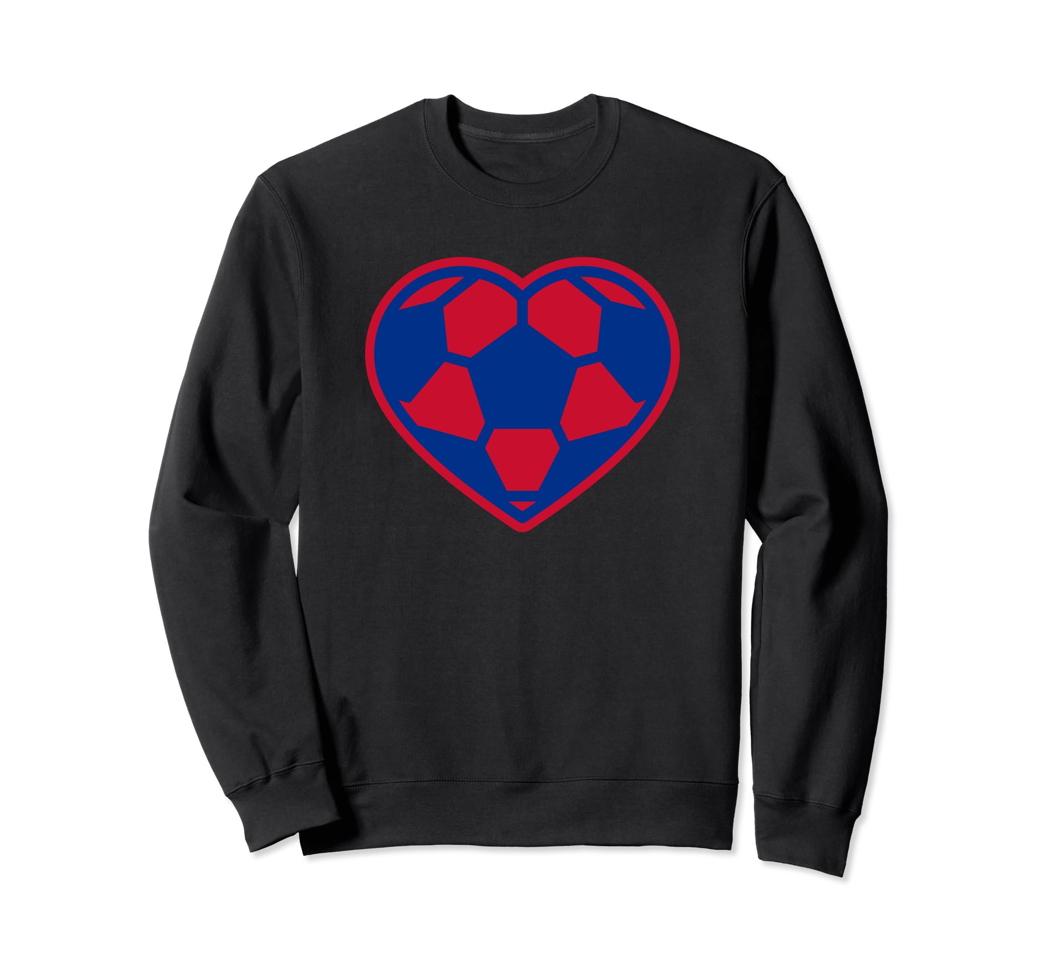Blue And Red Soccer Heart Sweatshirt - Unique Graphic Unisex - T-Shirt, Sweatshirt, Hoodie