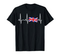 Great Britain Union Jack Heartbeat T-Shirt - Fun Novelty Design for Adults - T-Shirt, Sweatshirt, Hoodie